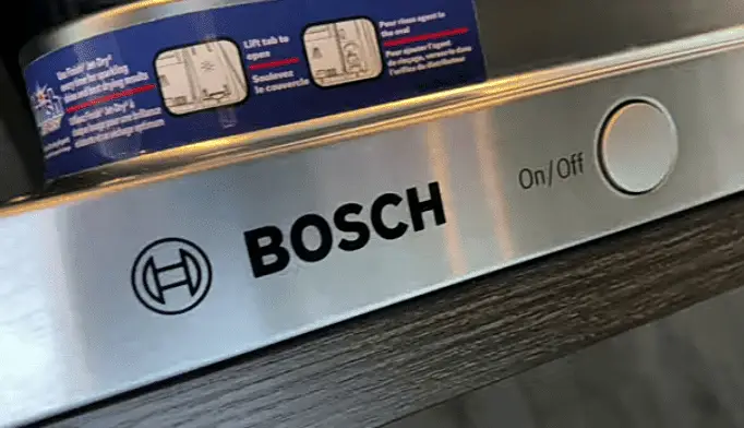 Bosch displaying dishwasher name