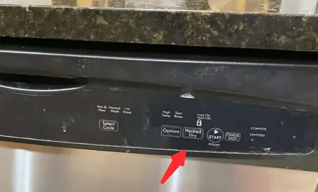 Kenmore elite dishwasher showing keypads