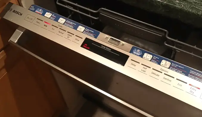 dishwasher showing keypads