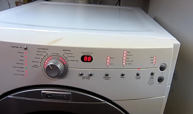 Maytag dryer displays service mode