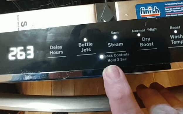 pressing button on ge dishwasher