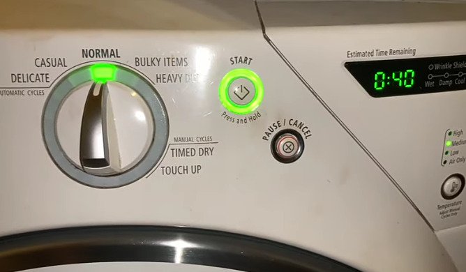 whirlpool duet dryer control panel