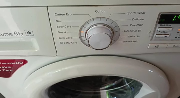 Washing machine child lock on