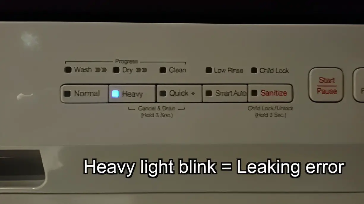 samsung dishwasher heavy light blinking