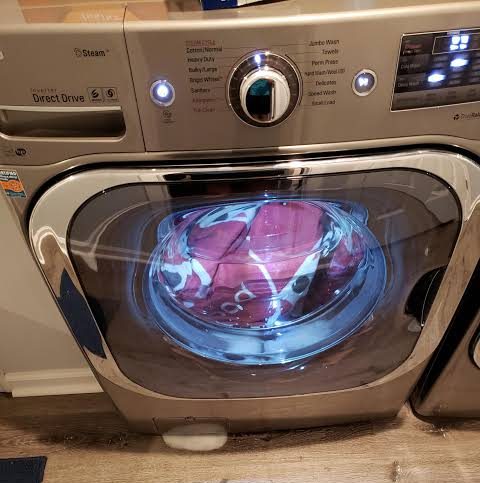 Illuminated LG washing machine