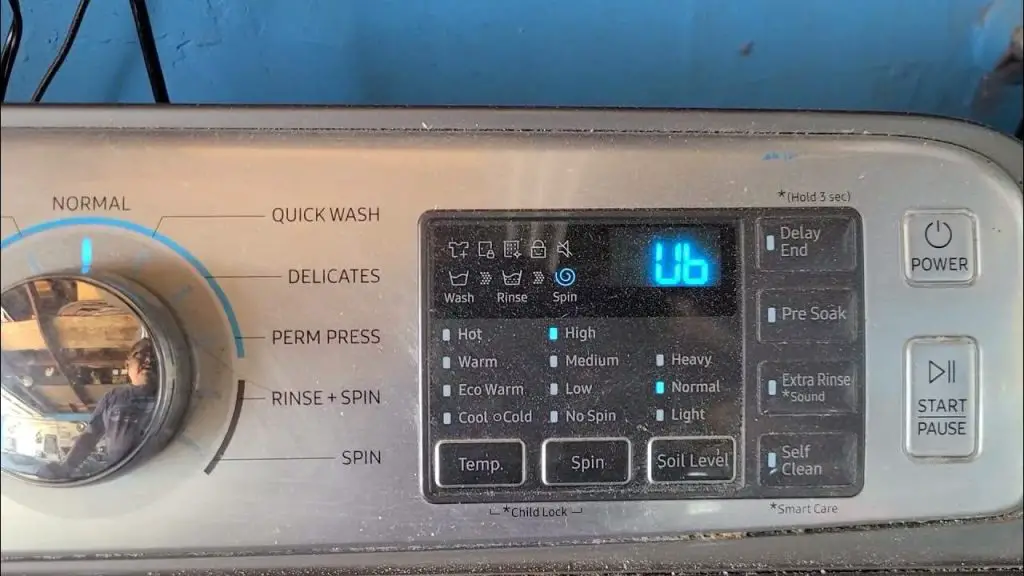 Ub error code on samsung washer